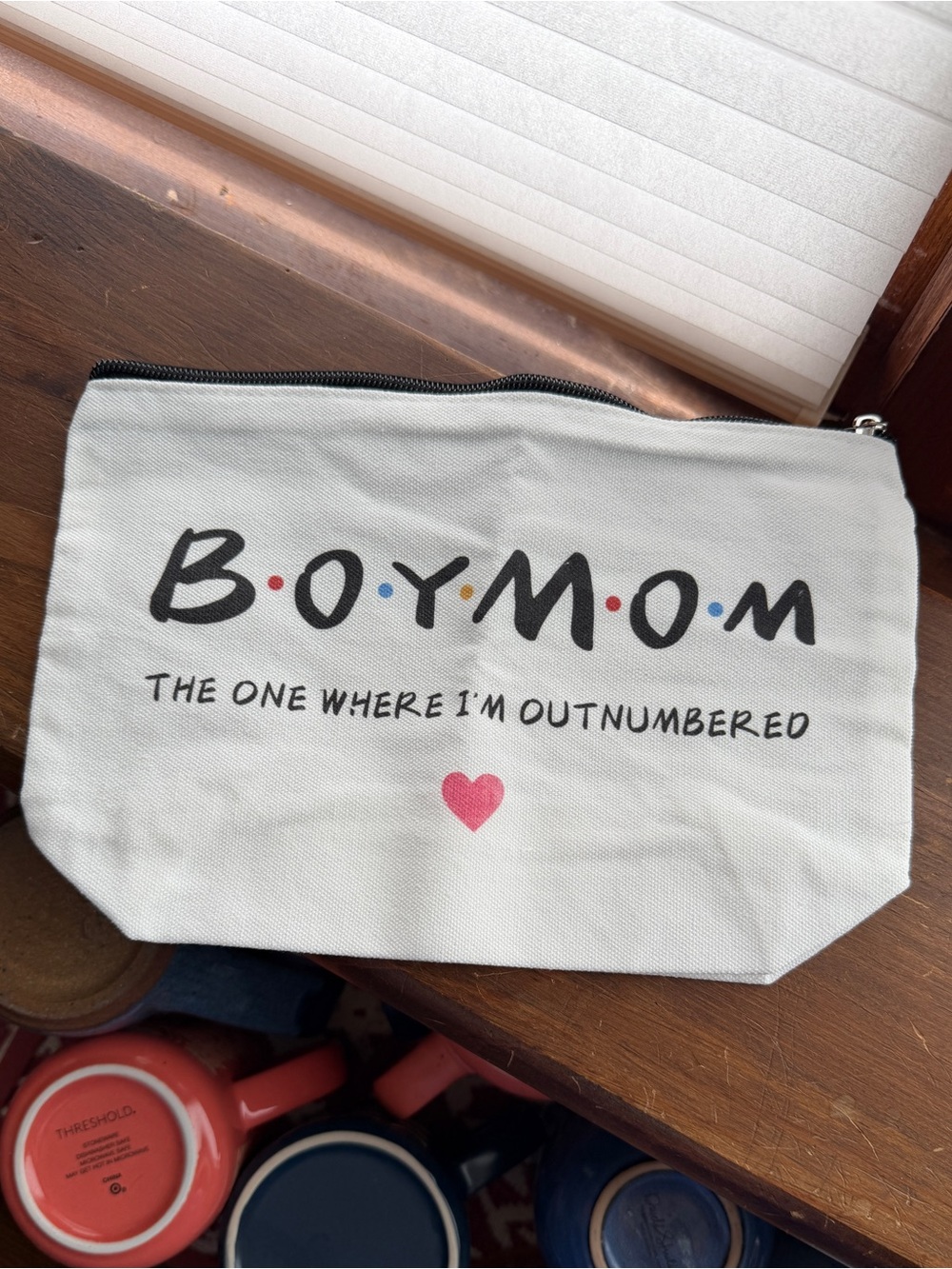 Friends • Boy Mom Canvas Zipper Pouch/Makeup Bag
